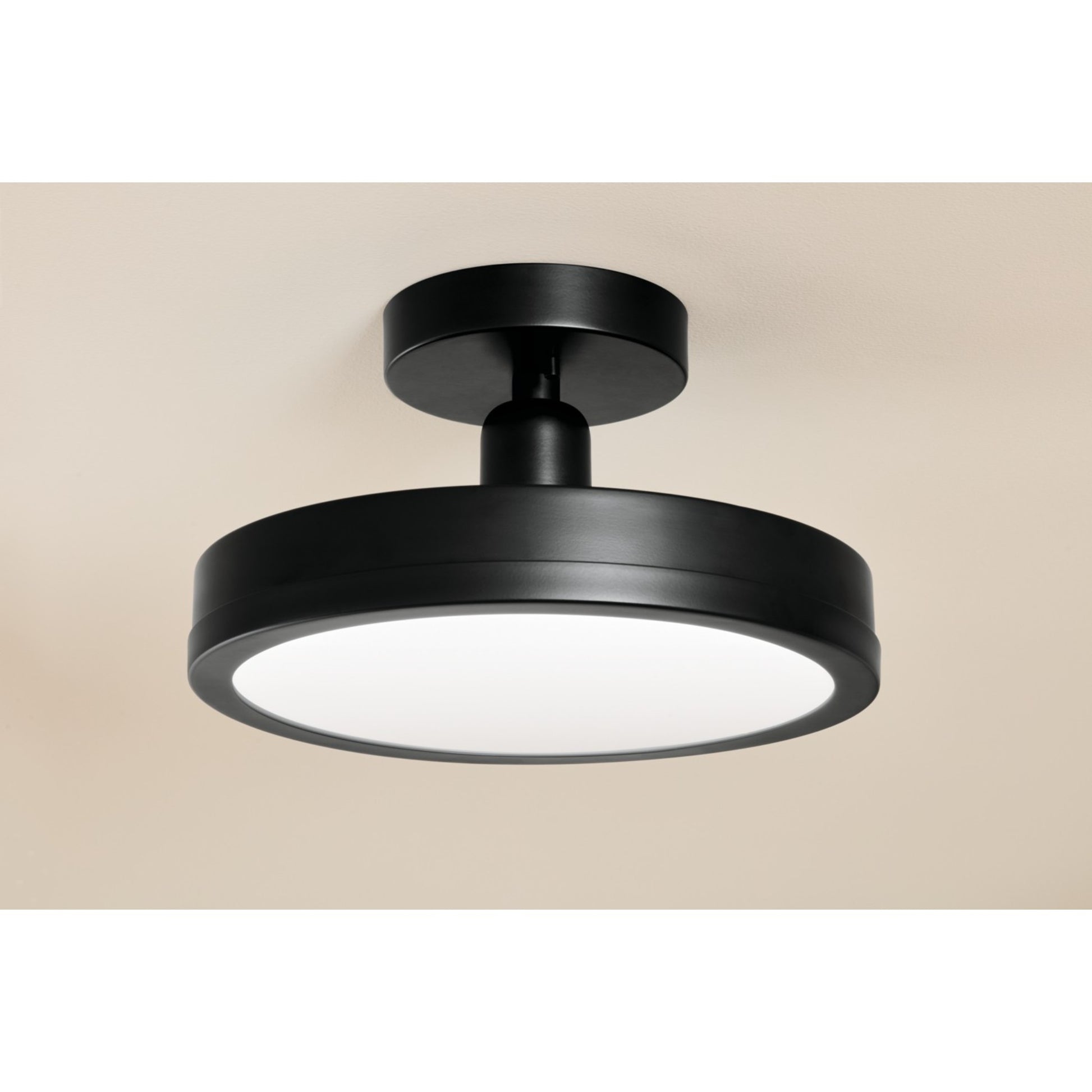 Riu 14" LED Semi-Flush Mount, Black Finish - Bees Lighting