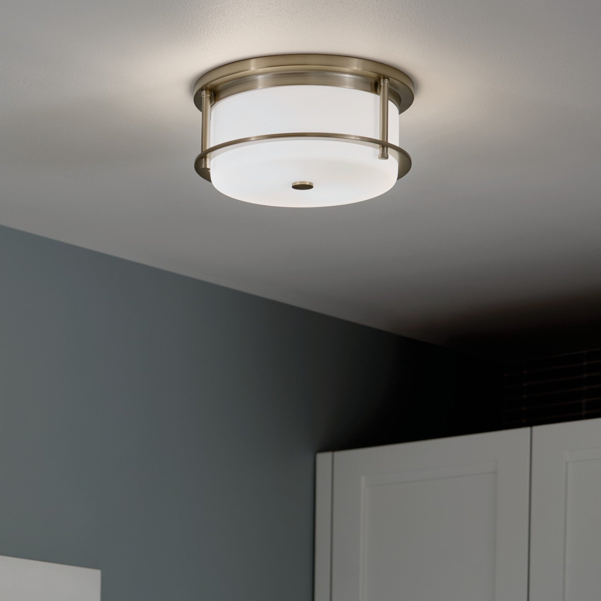 Brit 12" 2-Light Flush Mount, Champagne Bronze Finish - Bees Lighting