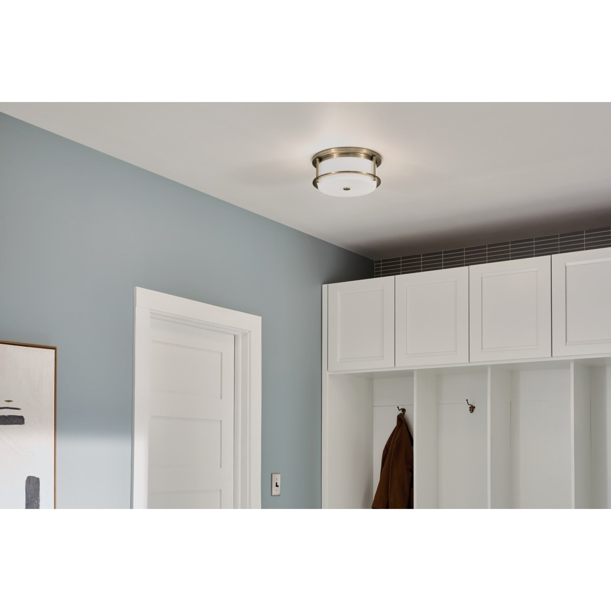 Brit 12" 2-Light Flush Mount, Champagne Bronze Finish - Bees Lighting