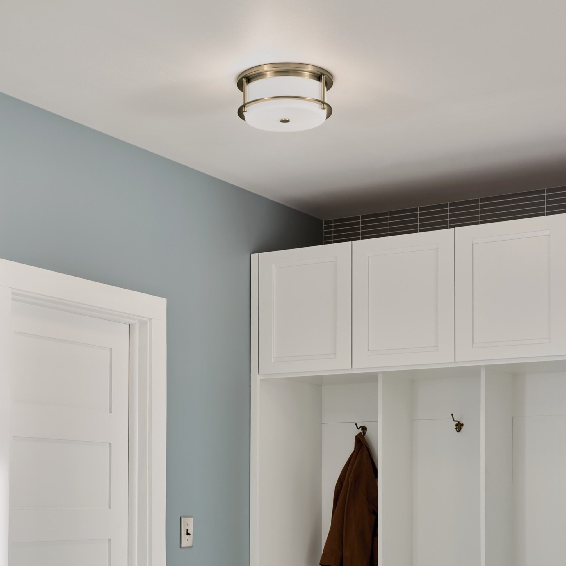 Brit 12" 2-Light Flush Mount, Champagne Bronze Finish - Bees Lighting