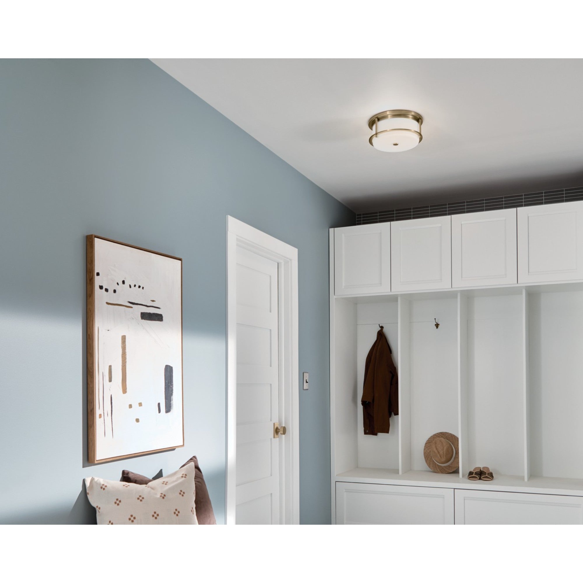 Brit 12" 2-Light Flush Mount, Champagne Bronze Finish - Bees Lighting
