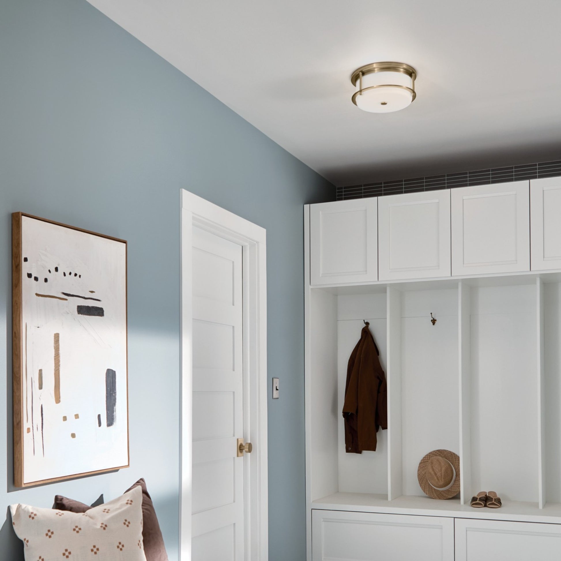 Brit 12" 2-Light Flush Mount, Champagne Bronze Finish - Bees Lighting