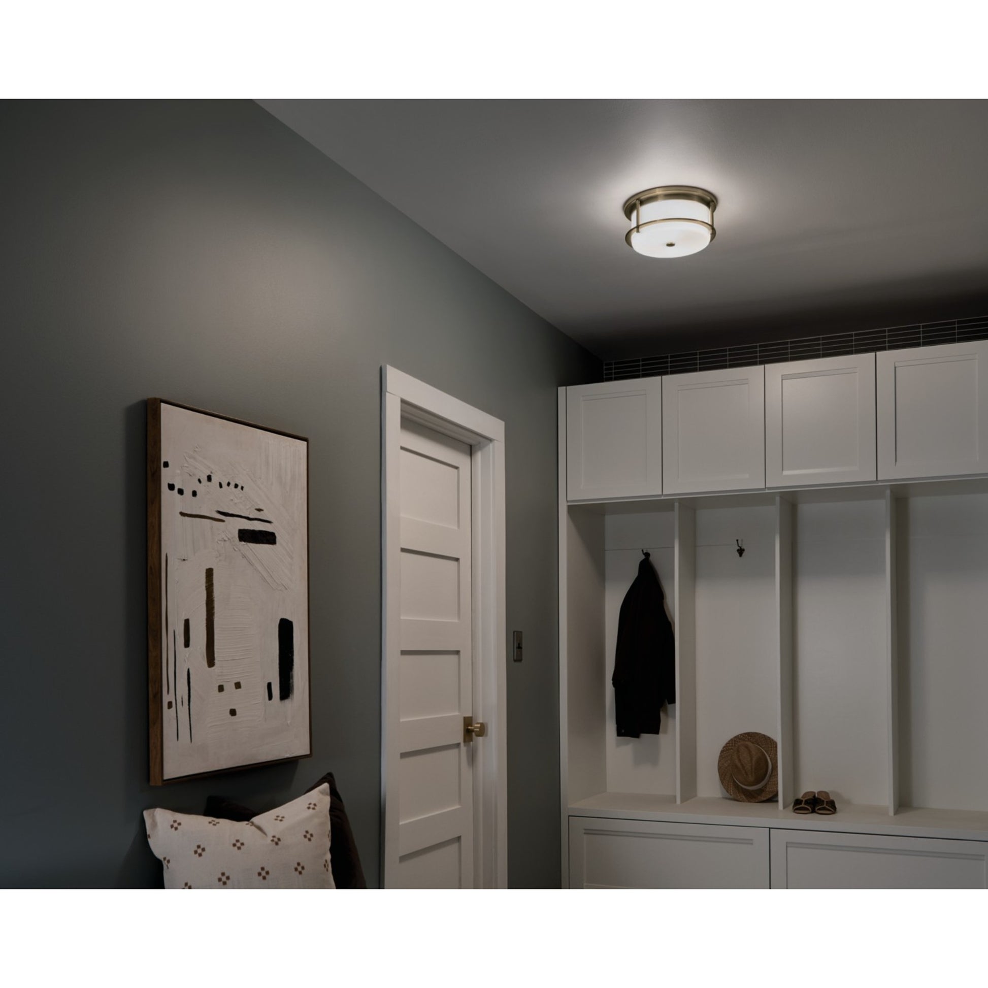 Brit 12" 2-Light Flush Mount, Champagne Bronze Finish - Bees Lighting