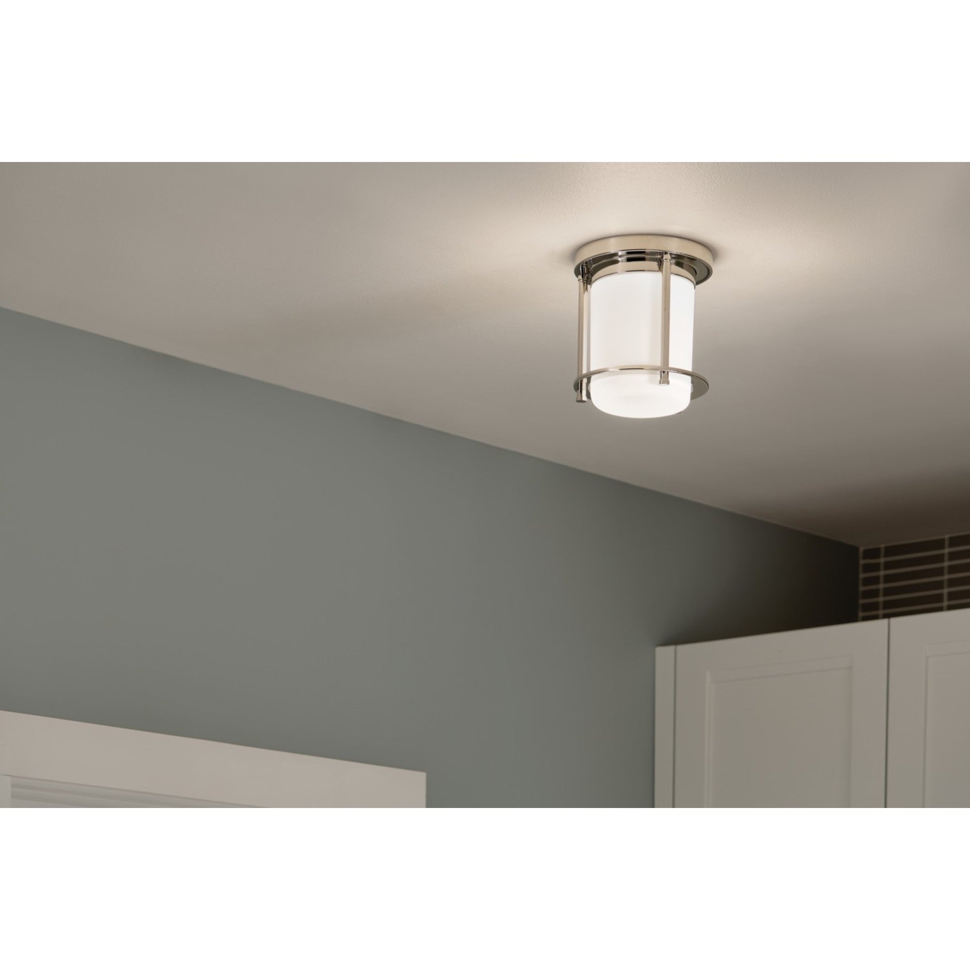 Brit 7" Flush Mount, Polished Nickel Finish - Bees Lighting