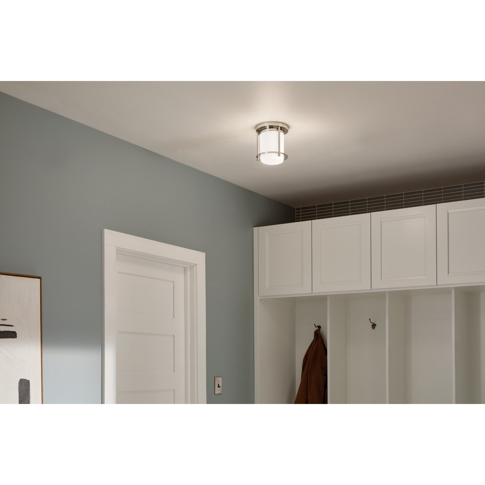 Brit 7" Flush Mount, Polished Nickel Finish - Bees Lighting