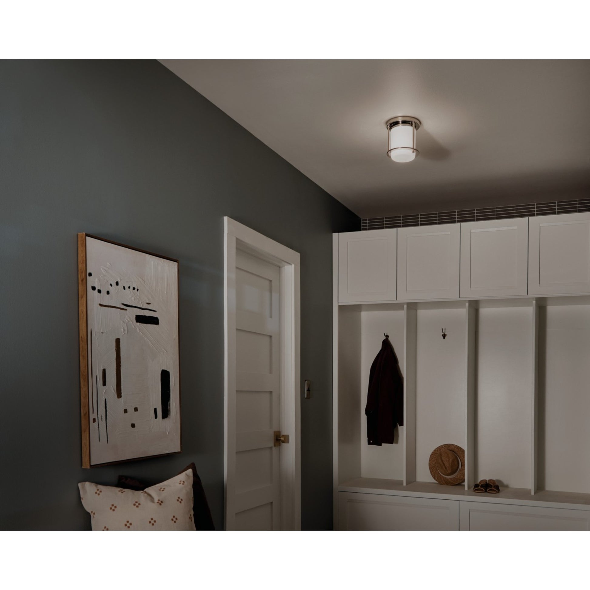 Brit 7" Flush Mount, Polished Nickel Finish - Bees Lighting