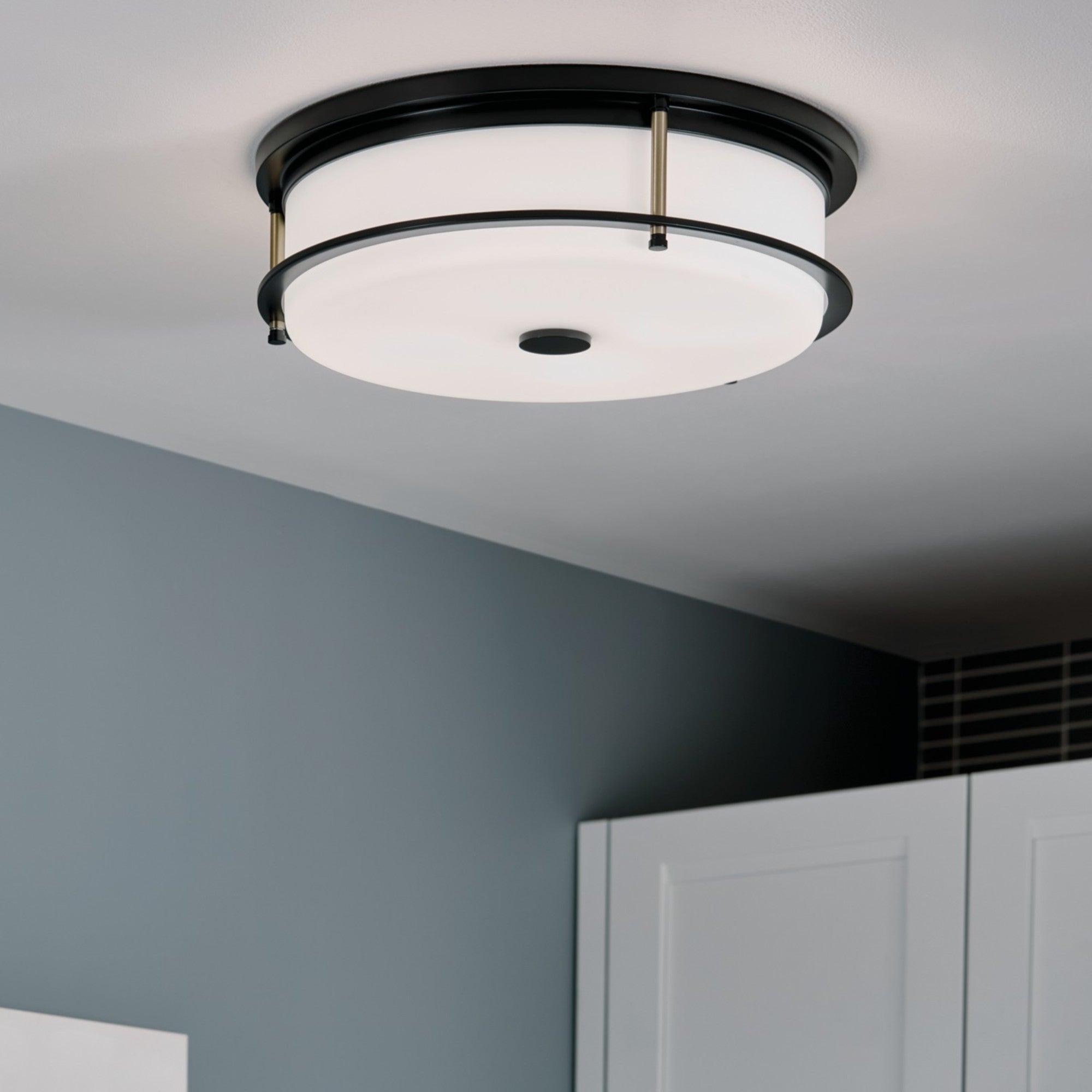 Brit 18" 4-Light Flush Mount, Black Finish - Bees Lighting