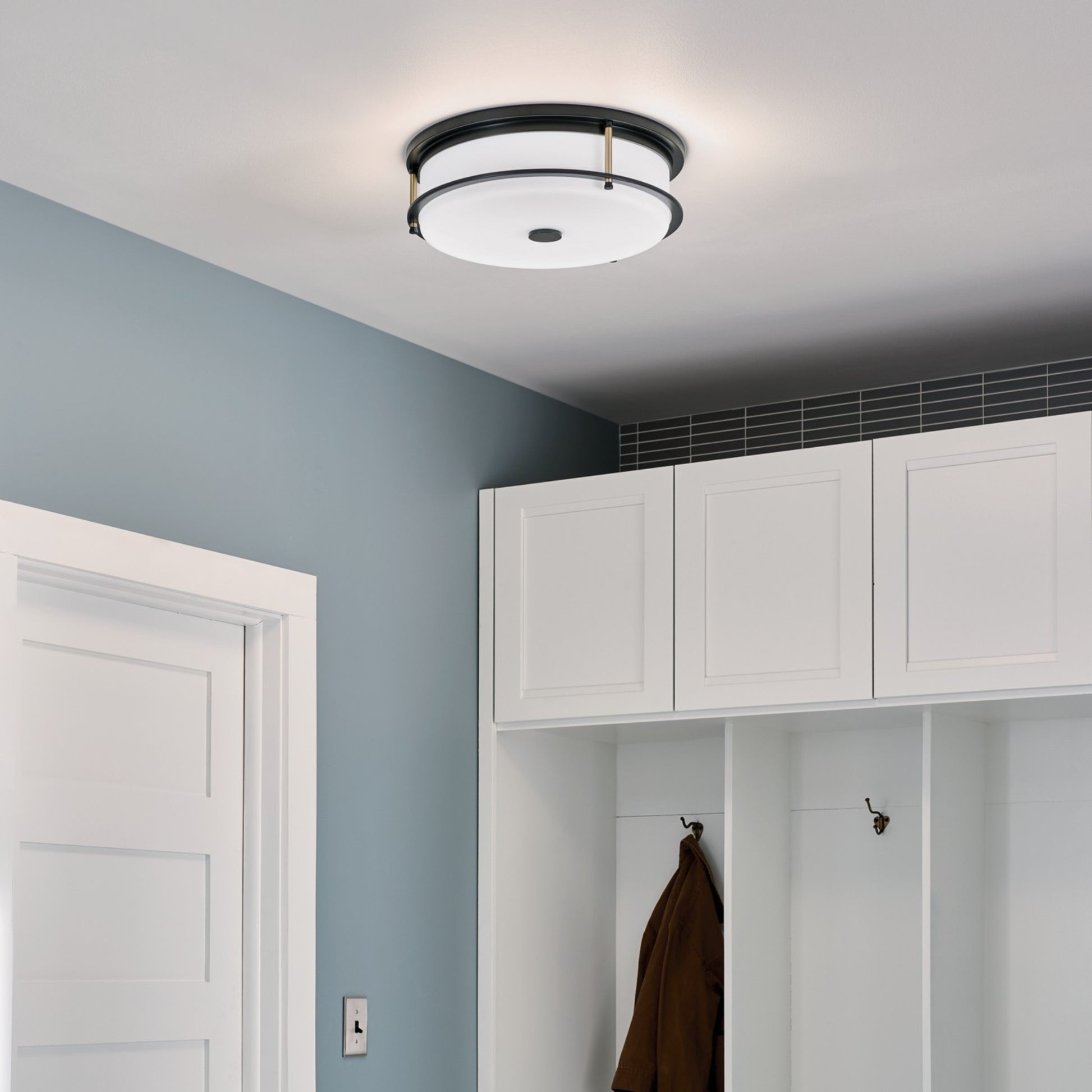 Brit 18" 4-Light Flush Mount, Black Finish - Bees Lighting