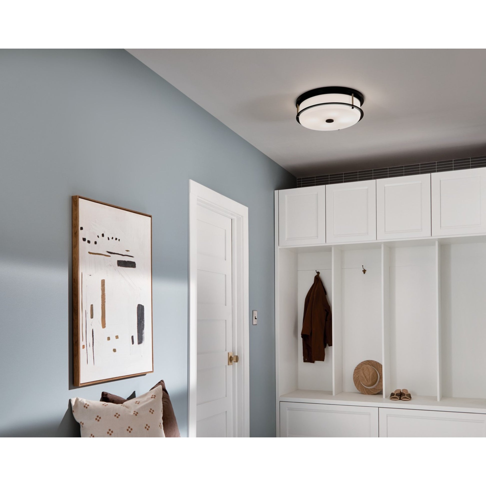 Brit 18" 4-Light Flush Mount, Black Finish - Bees Lighting