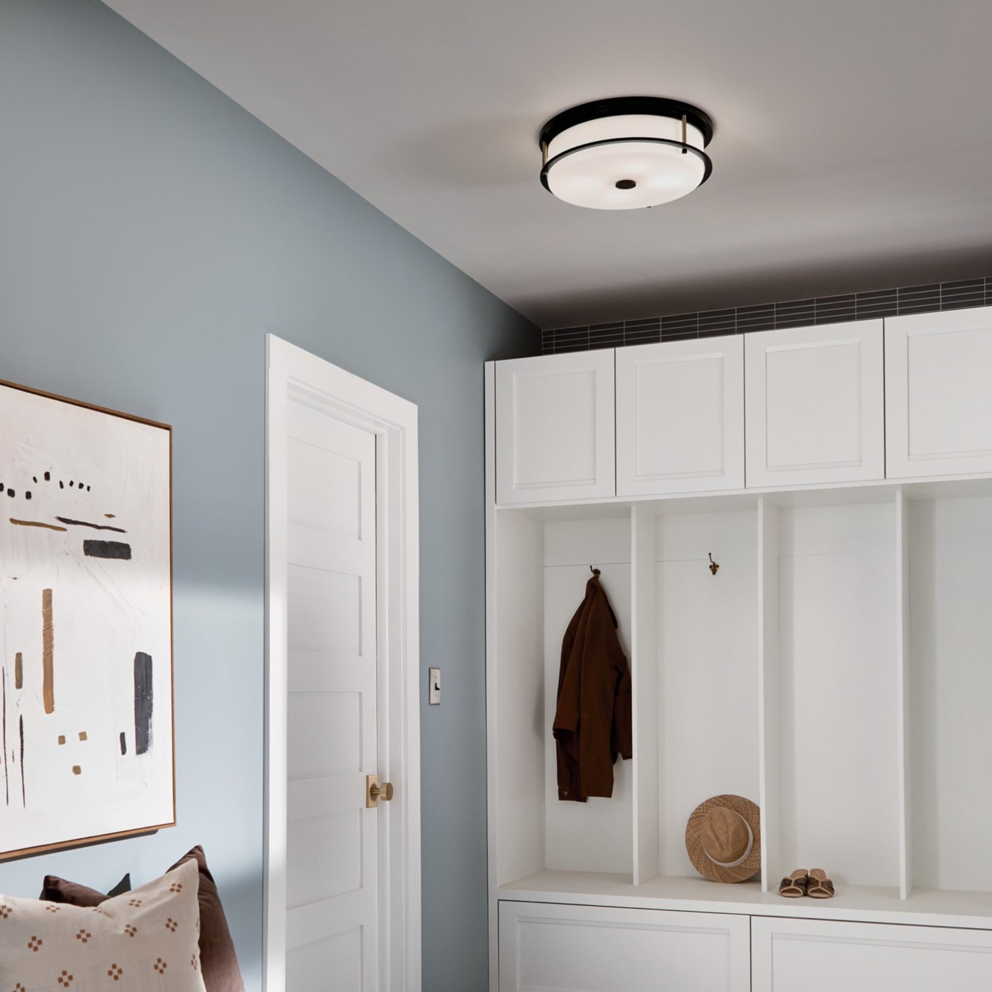 Brit 18" 4-Light Flush Mount, Black Finish - Bees Lighting