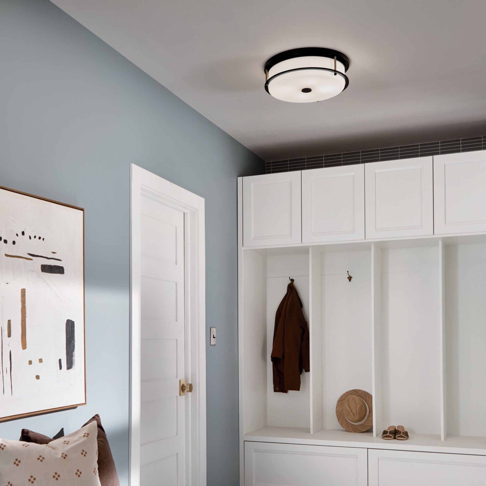 Brit 18" 4-Light Flush Mount, Black Finish - Bees Lighting
