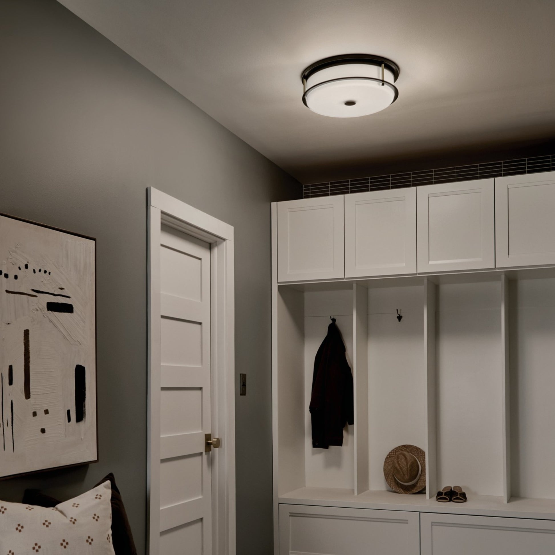 Brit 18" 4-Light Flush Mount, Black Finish - Bees Lighting