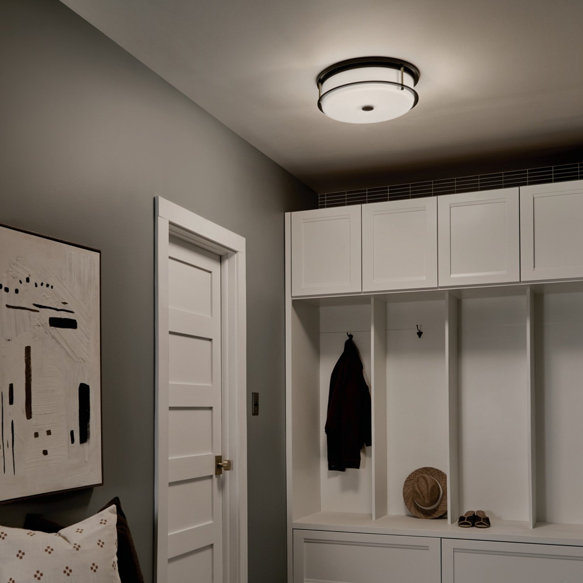 Brit 18" 4-Light Flush Mount, Black Finish - Bees Lighting