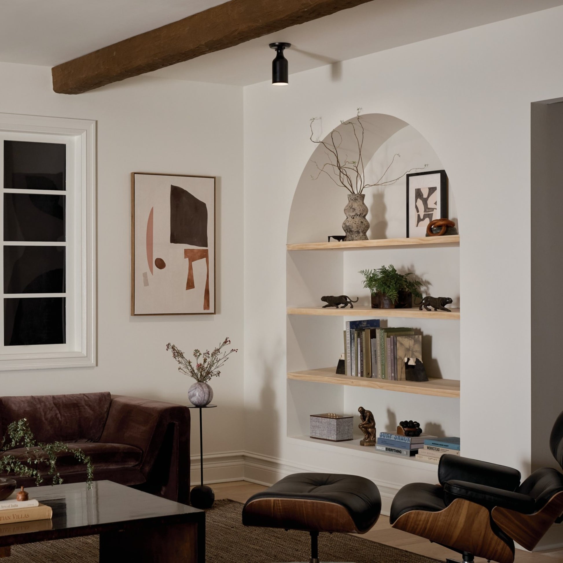 Sisu 5" Semi-Flush Mount, Black Finish - Bees Lighting