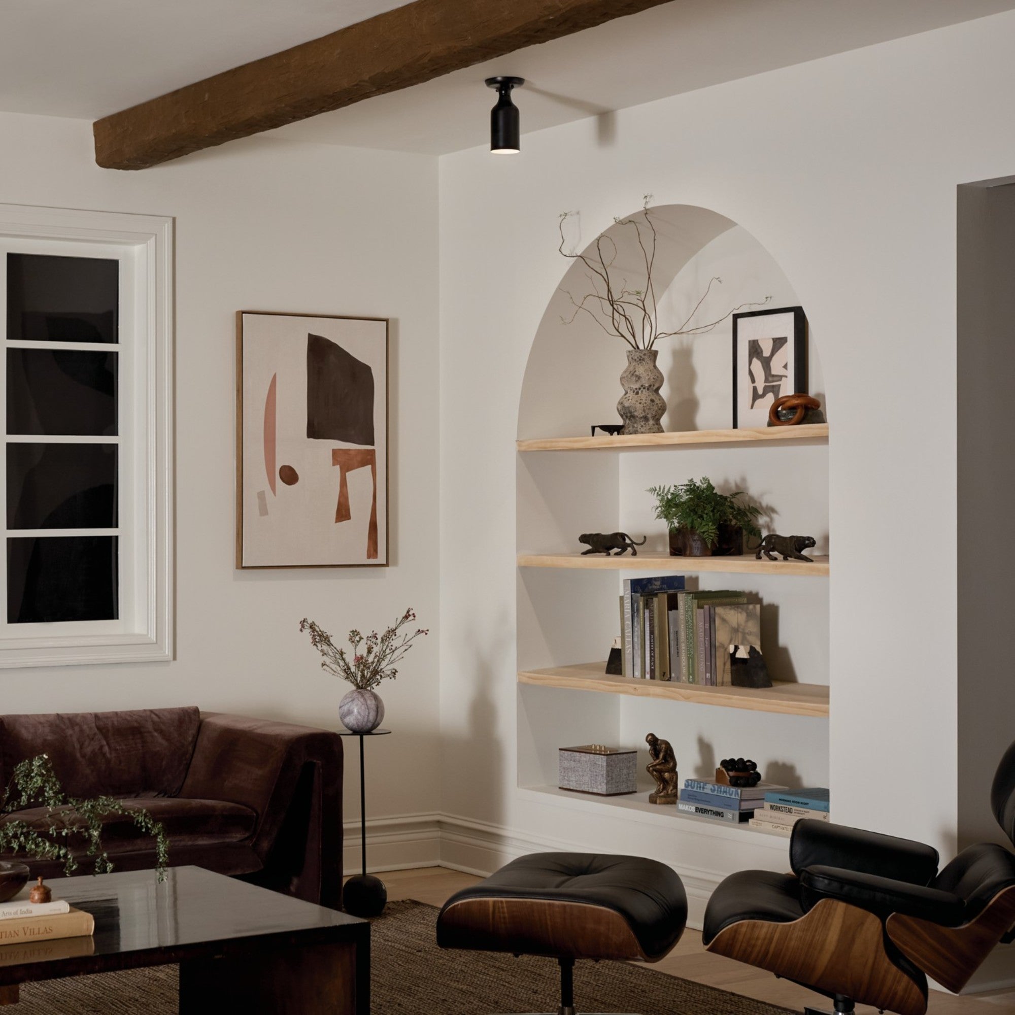 Sisu 5" Semi-Flush Mount, Black Finish - Bees Lighting