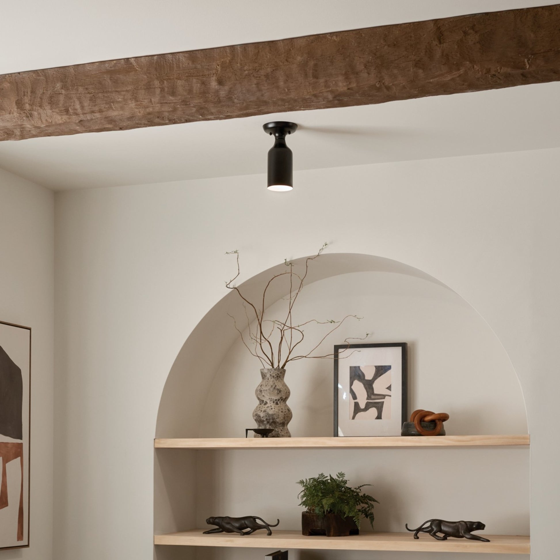 Sisu 5" Semi-Flush Mount, Black Finish - Bees Lighting