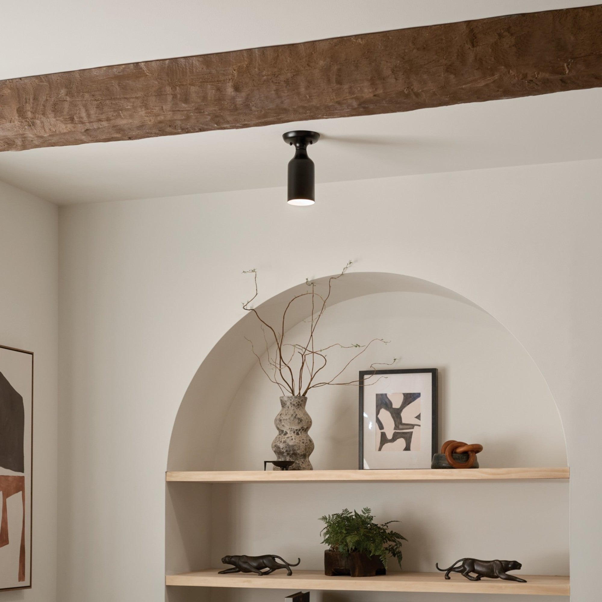 Sisu 5" Semi-Flush Mount, Black Finish - Bees Lighting