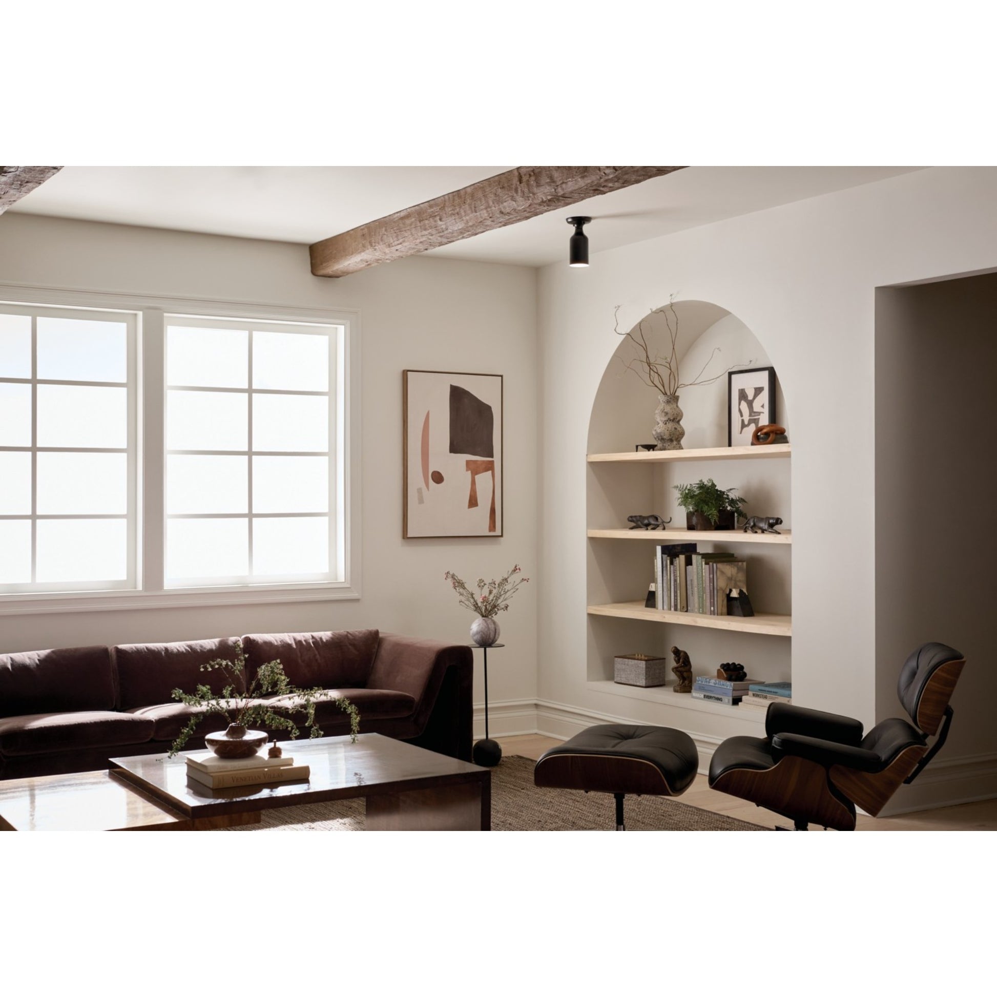 Sisu 5" Semi-Flush Mount, Black Finish - Bees Lighting