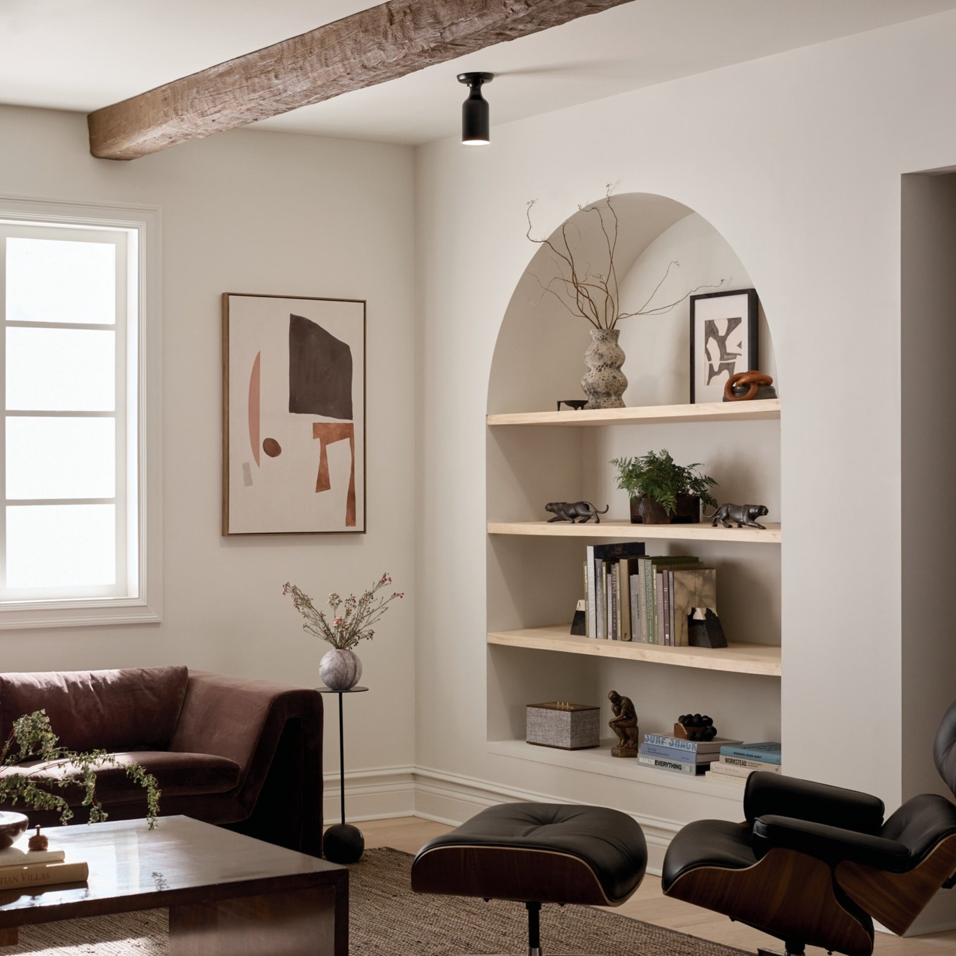 Sisu 5" Semi-Flush Mount, Black Finish - Bees Lighting