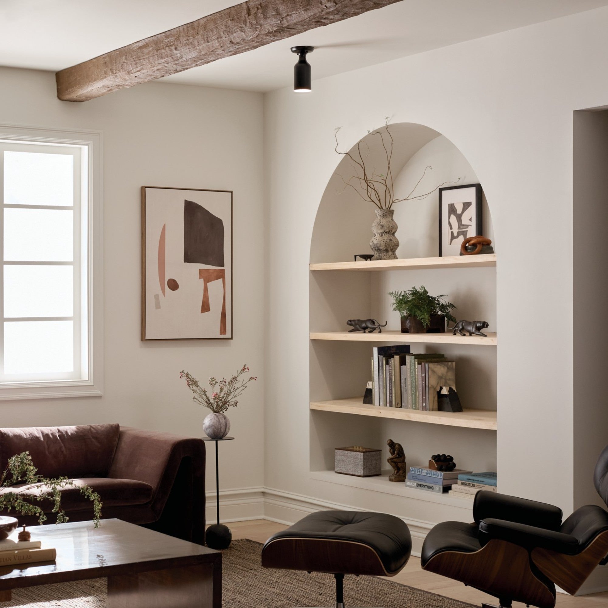 Sisu 5" Semi-Flush Mount, Black Finish - Bees Lighting
