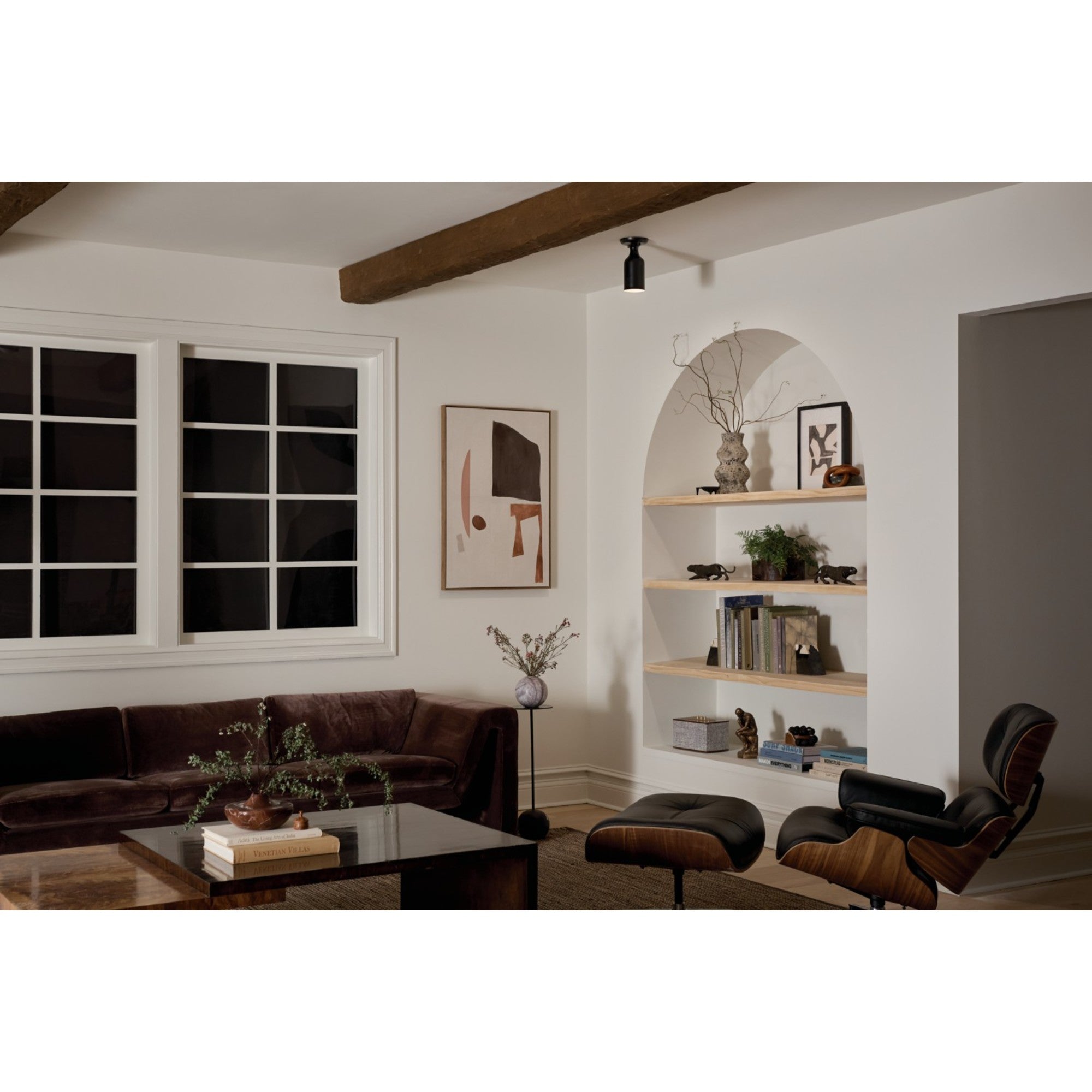 Sisu 5" Semi-Flush Mount, Black Finish - Bees Lighting