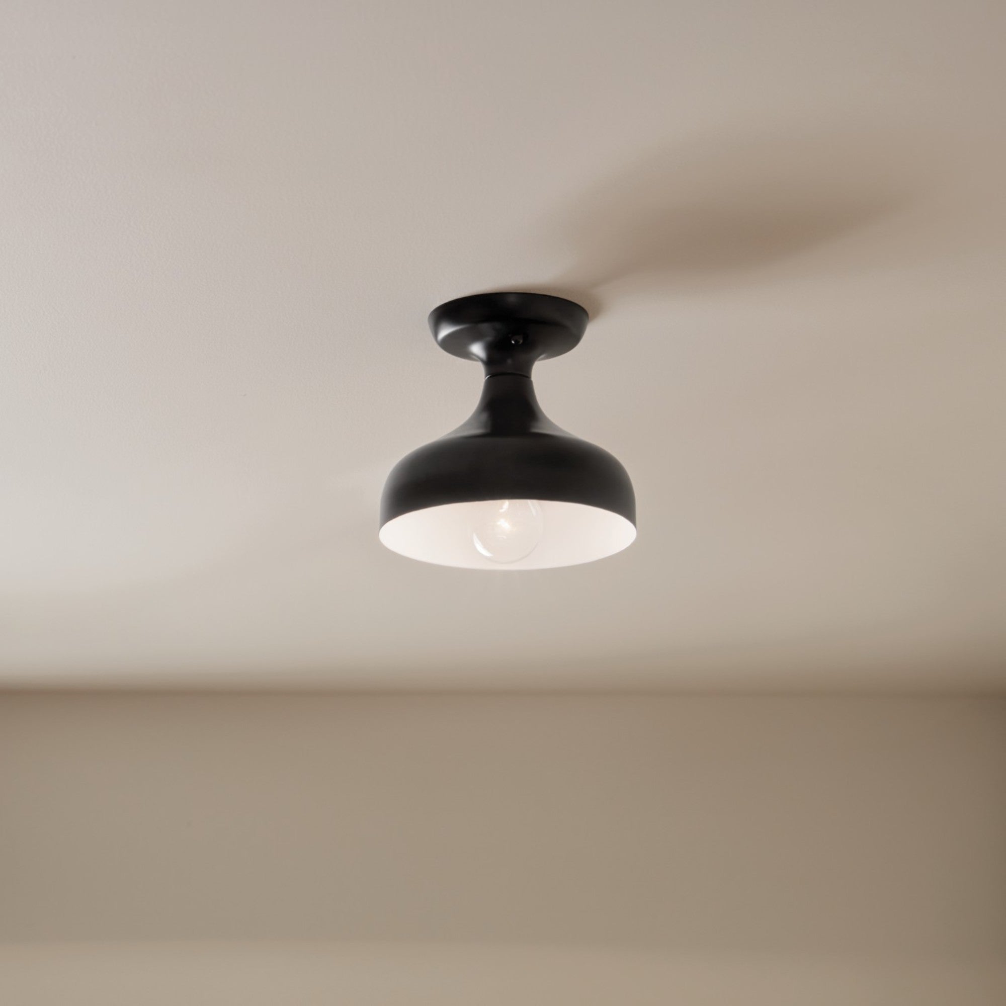 Sisu 8" Semi-Flush Mount, Black Finish - Bees Lighting
