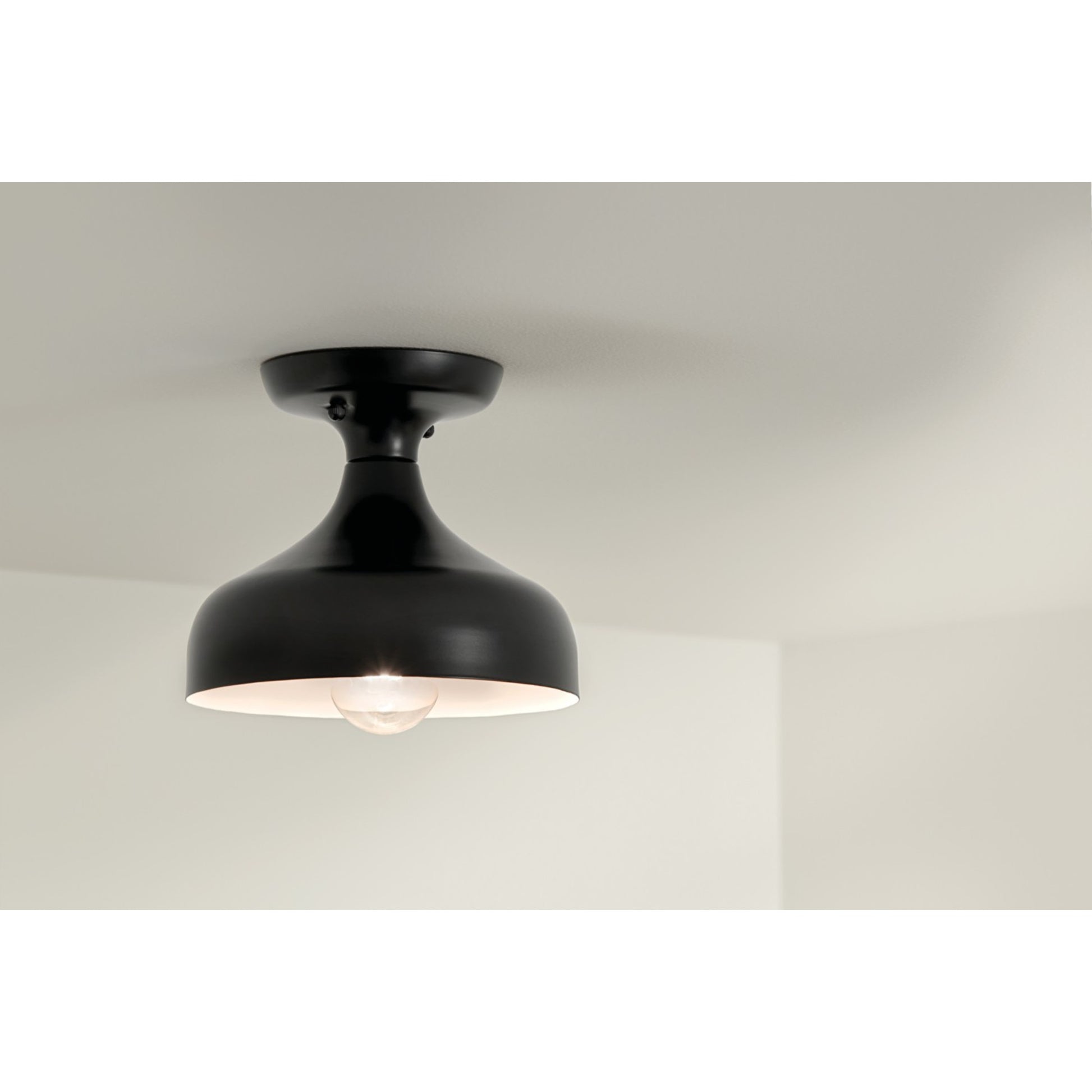 Sisu 8" Semi-Flush Mount, Black Finish - Bees Lighting