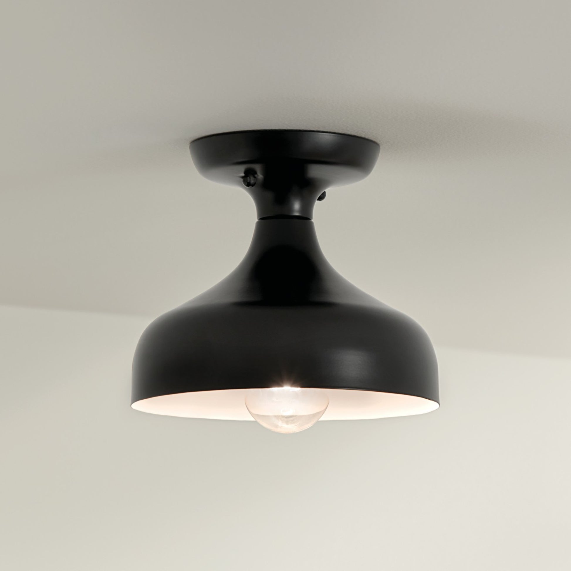 Sisu 8" Semi-Flush Mount, Black Finish - Bees Lighting