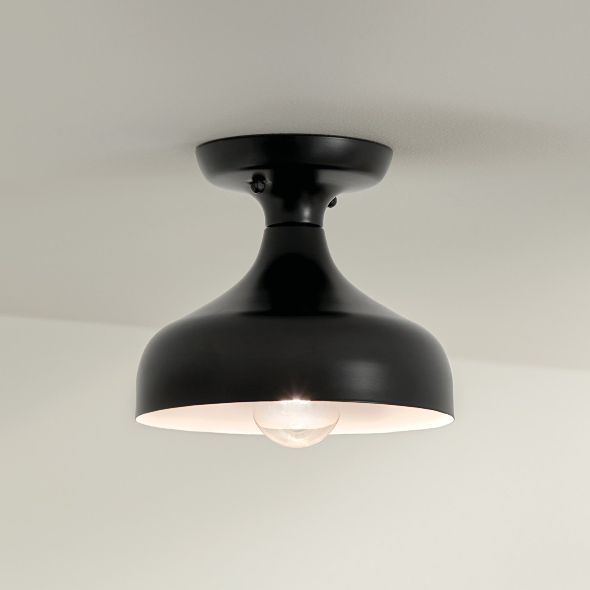 Sisu 8" Semi-Flush Mount, Black Finish - Bees Lighting