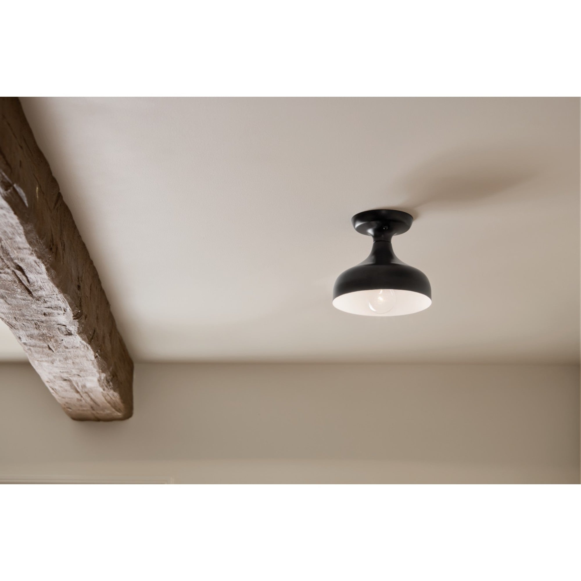 Sisu 8" Semi-Flush Mount, Black Finish - Bees Lighting