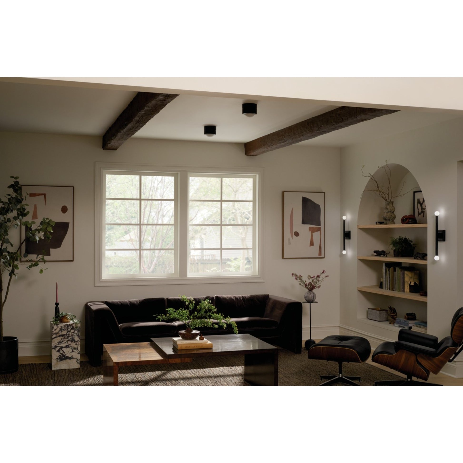 Tibbi 6" LED Flush Mount, Black Finish - Bees Lighting