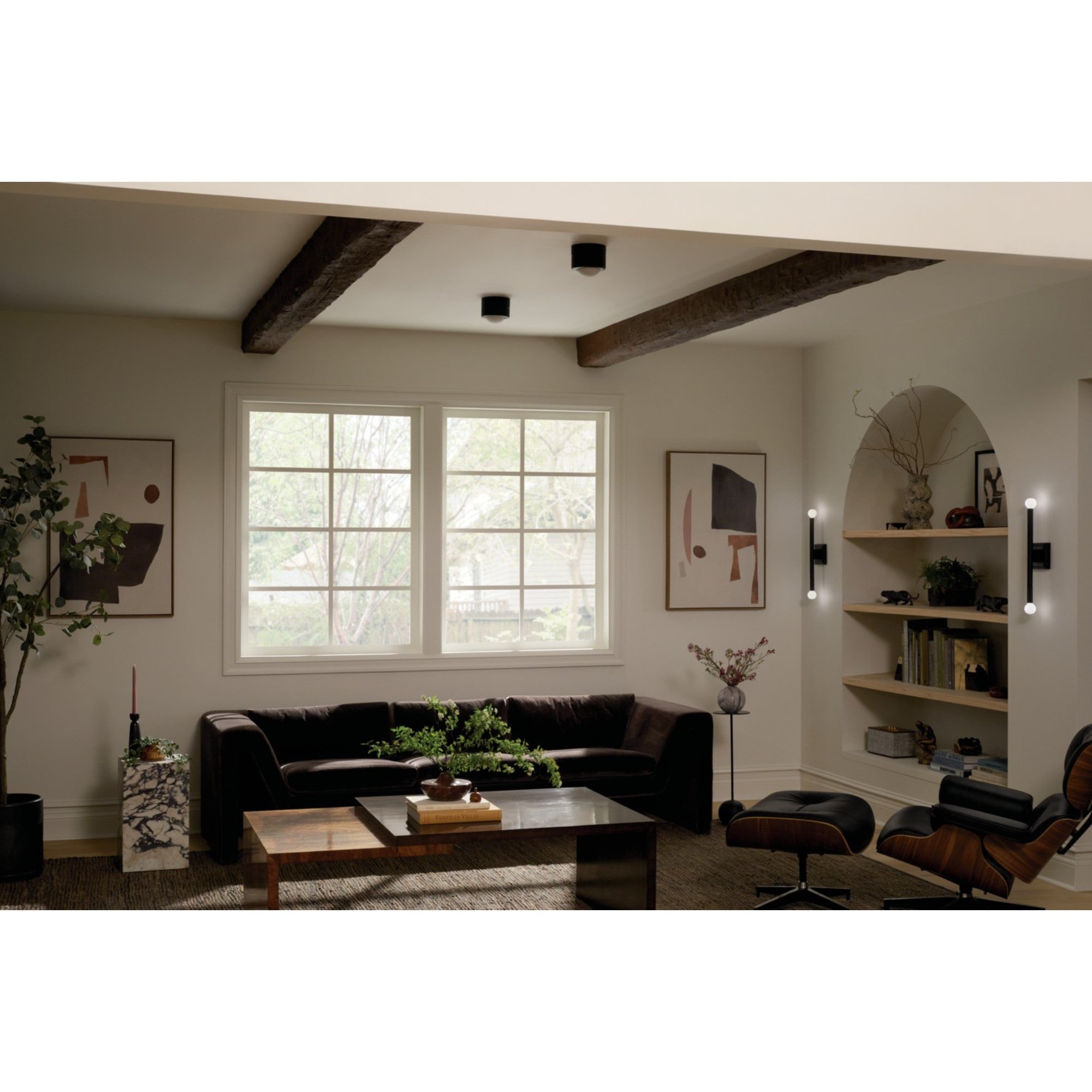 Tibbi 6" LED Flush Mount, Black Finish - Bees Lighting