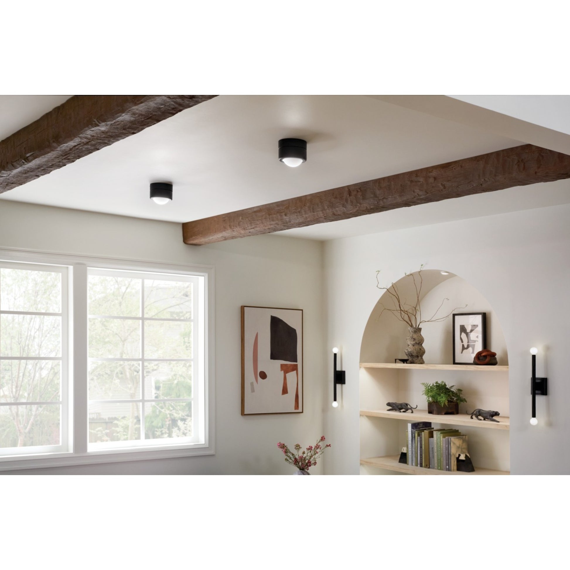 Tibbi 6" LED Flush Mount, Black Finish - Bees Lighting