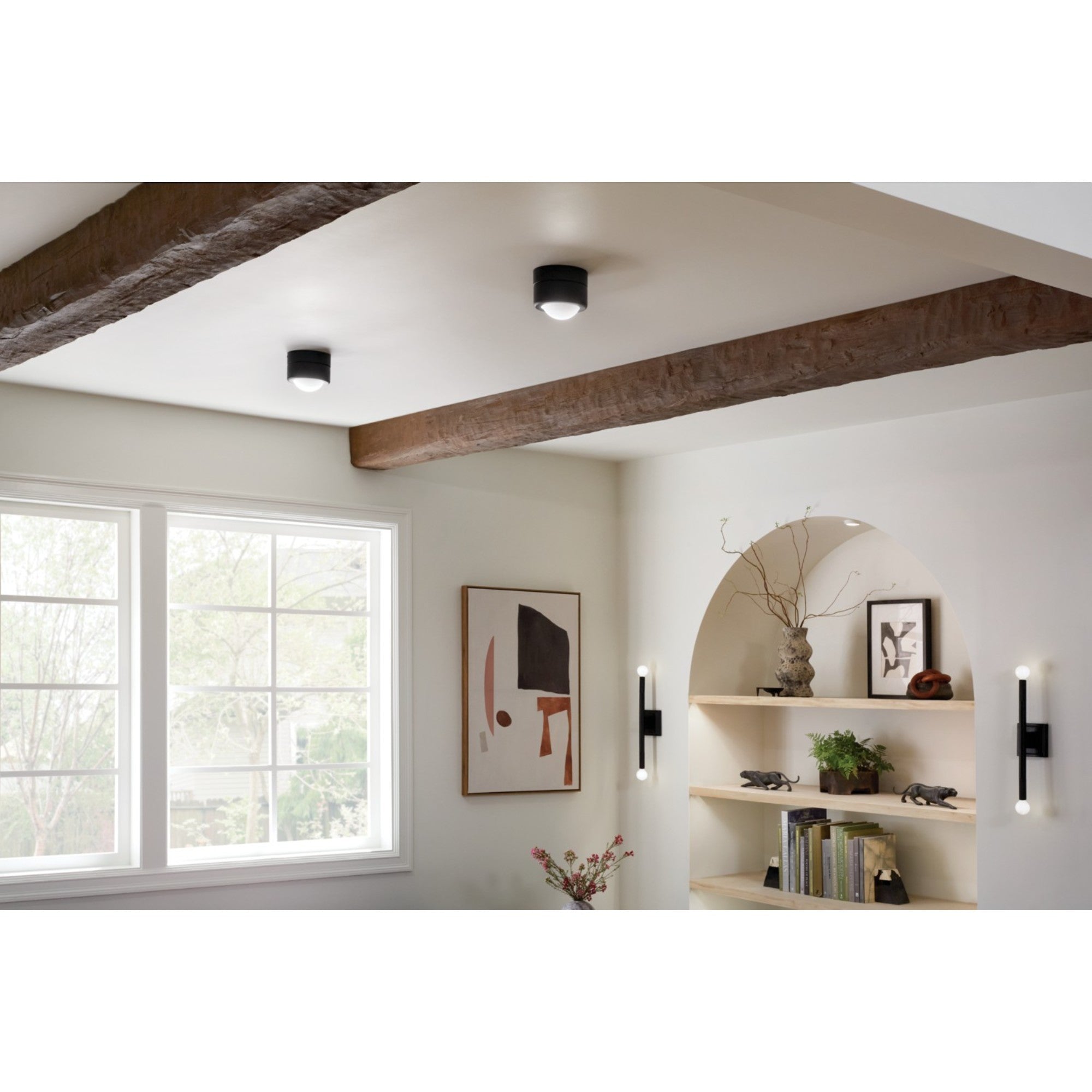 Tibbi 6" LED Flush Mount, Black Finish - Bees Lighting
