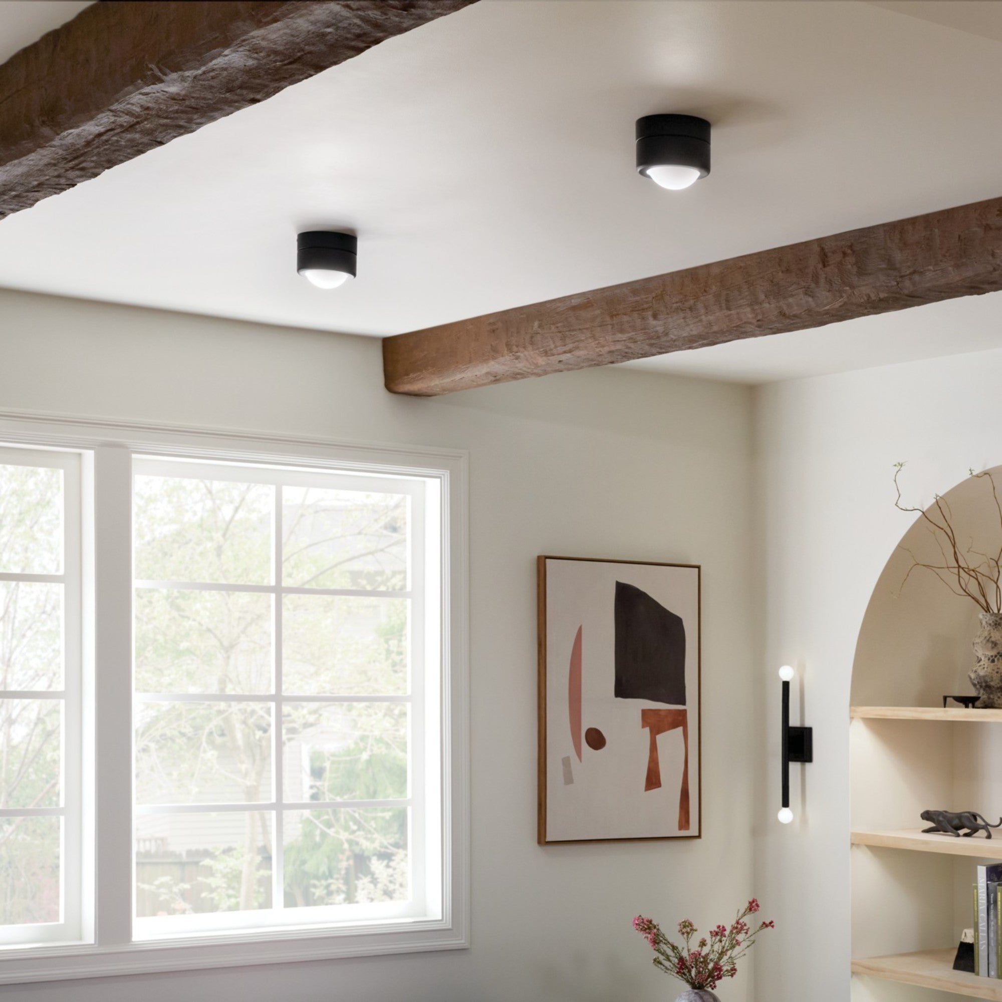 Tibbi 6" LED Flush Mount, Black Finish - Bees Lighting