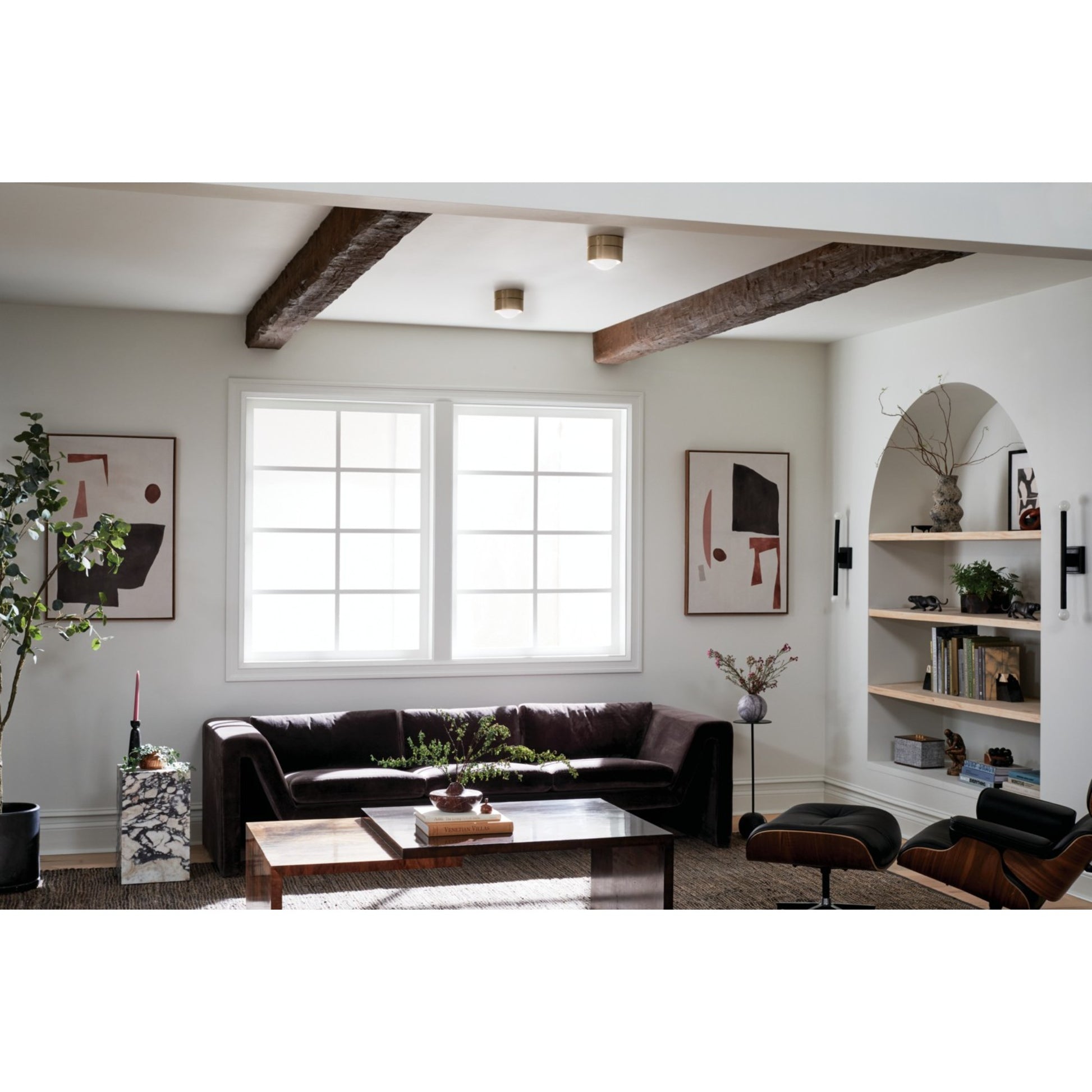 Tibbi 6" LED Flush Mount, Black Finish - Bees Lighting