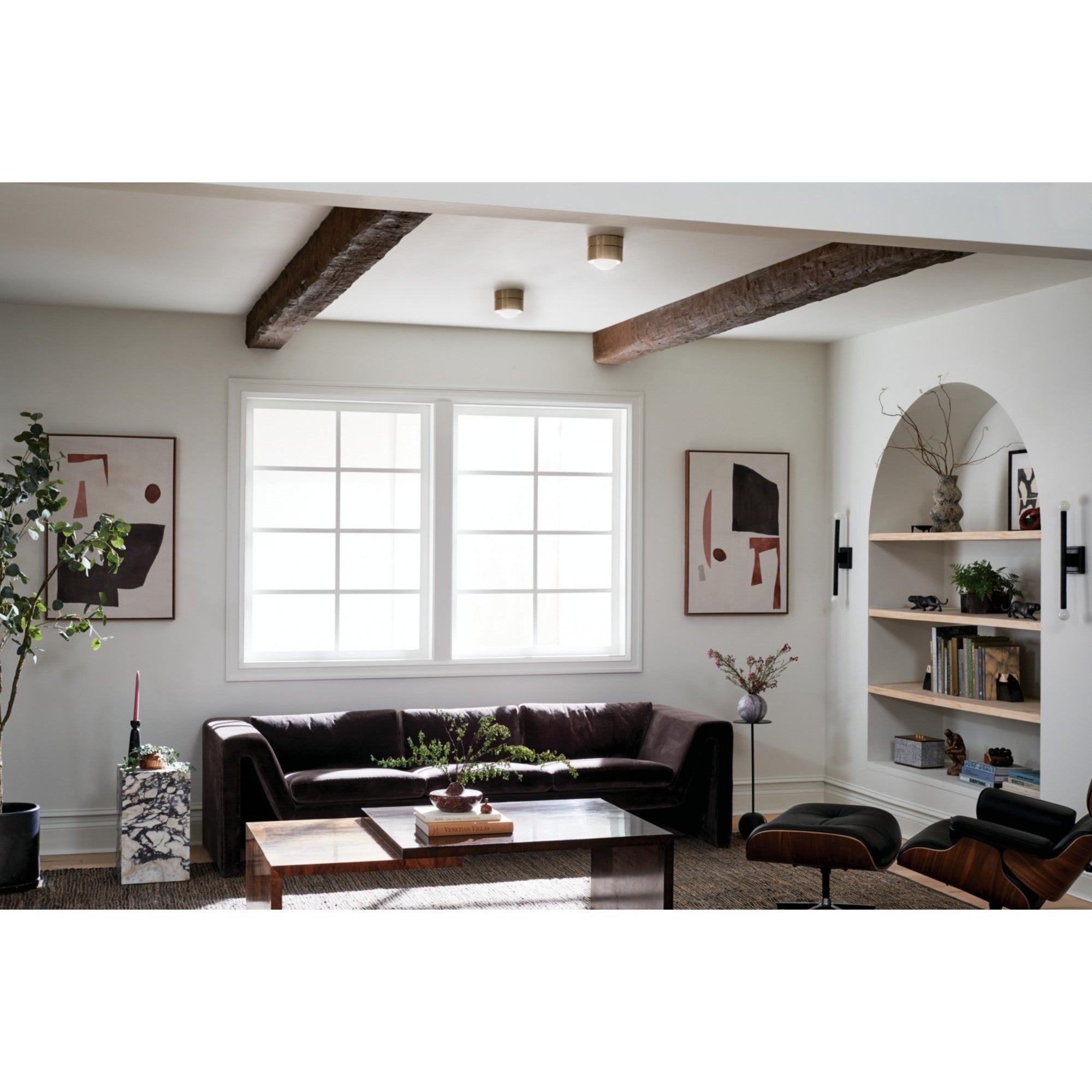 Tibbi 6" LED Flush Mount, Black Finish - Bees Lighting