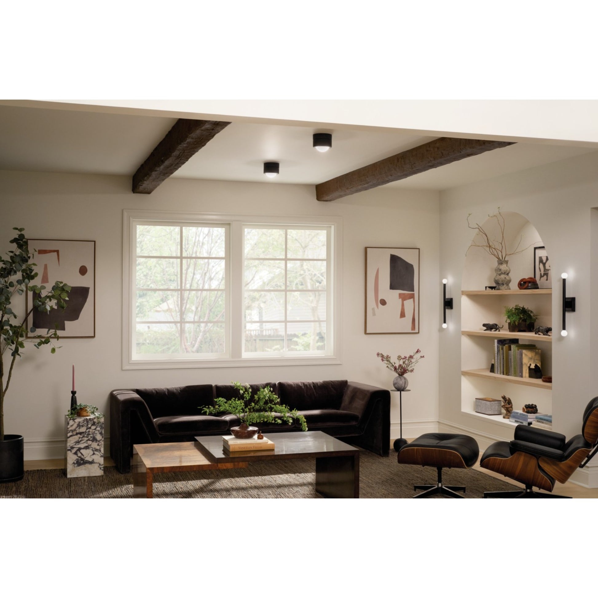Tibbi 6" LED Flush Mount, Black Finish - Bees Lighting