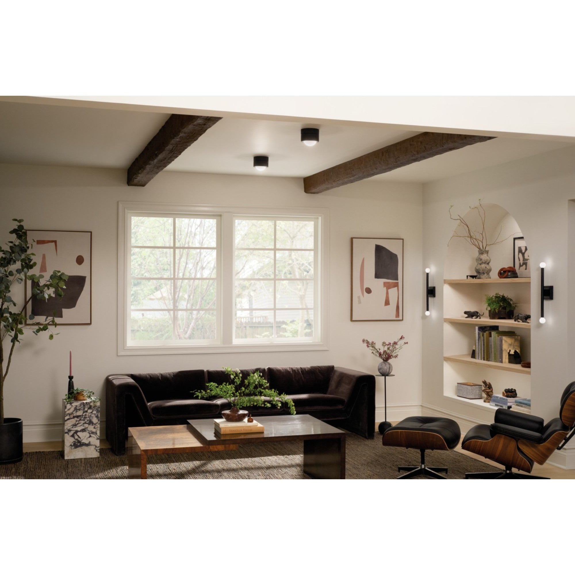 Tibbi 6" LED Flush Mount, Black Finish - Bees Lighting
