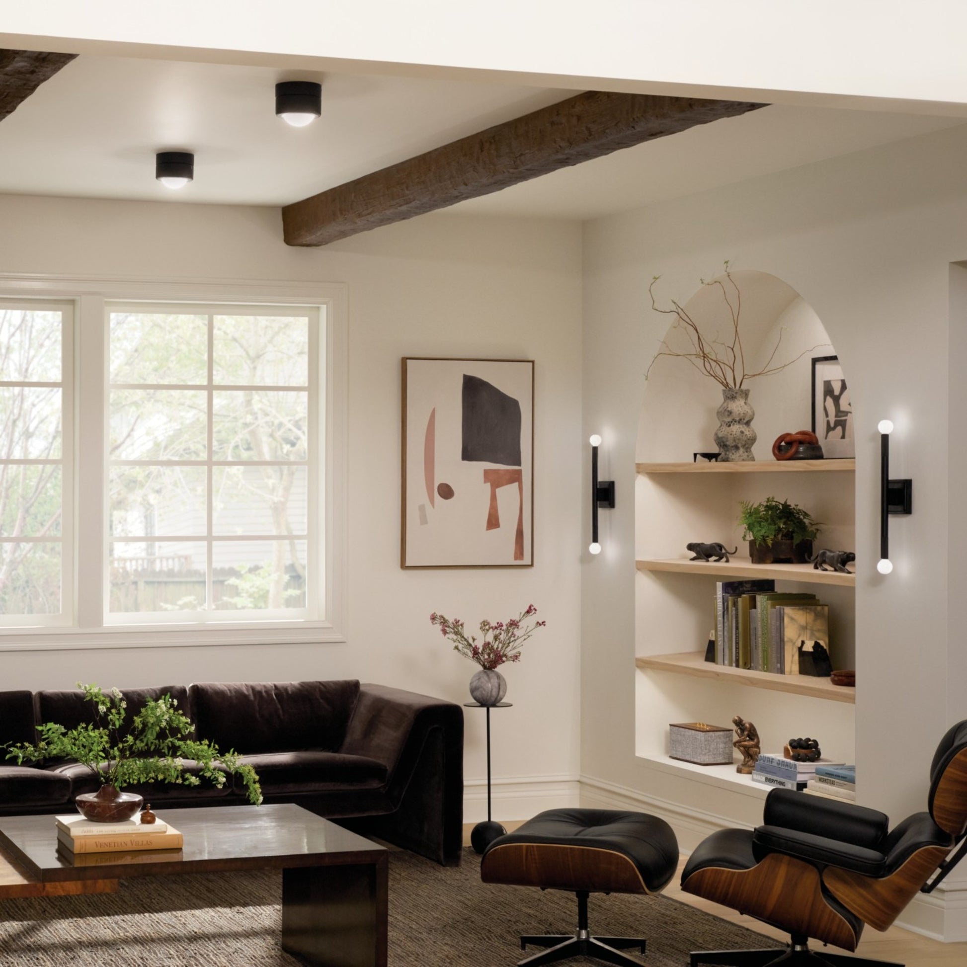 Tibbi 6" LED Flush Mount, Black Finish - Bees Lighting