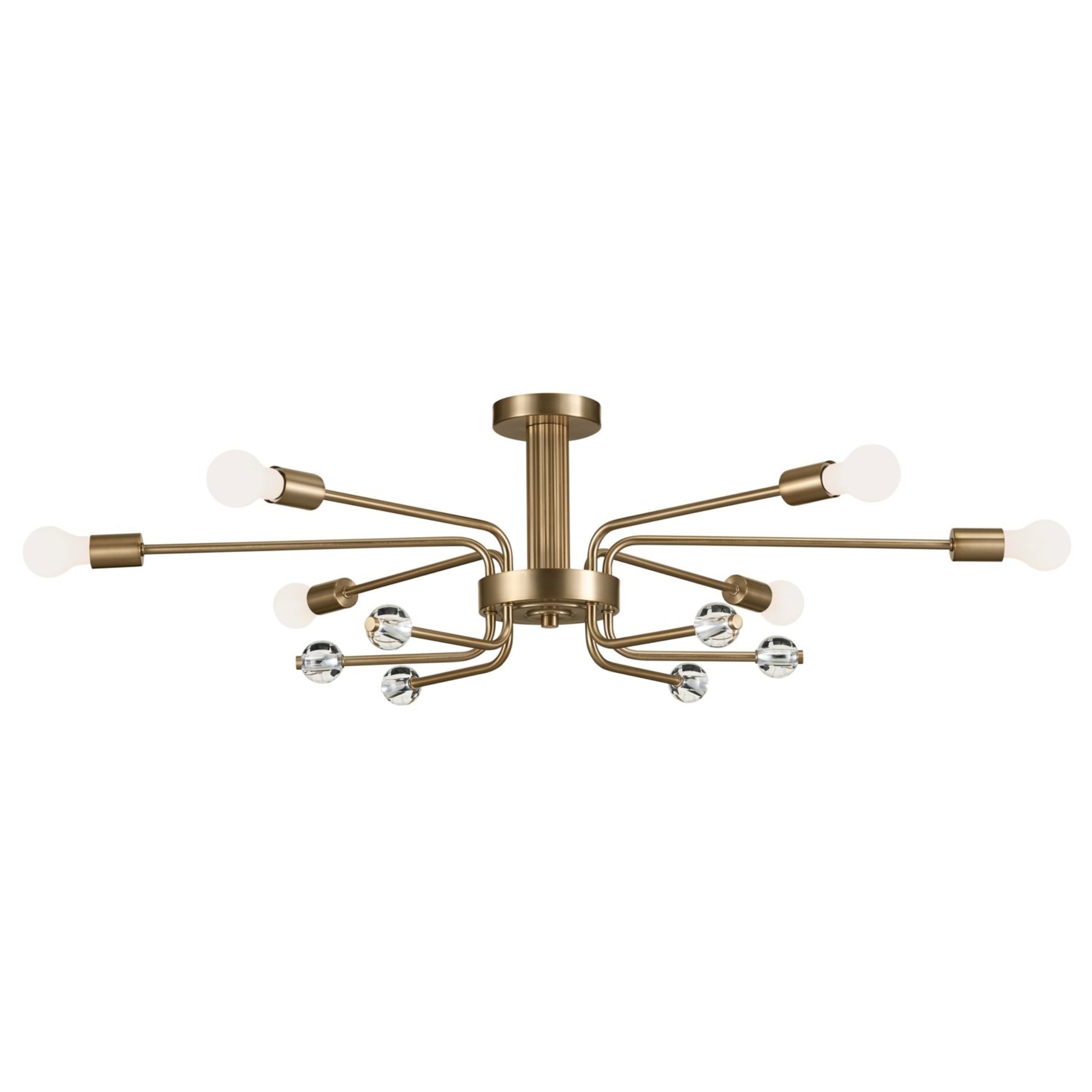 Ocala 41" 6-Light Semi-Flush Mount, Champagne Bronze Finish - Bees Lighting