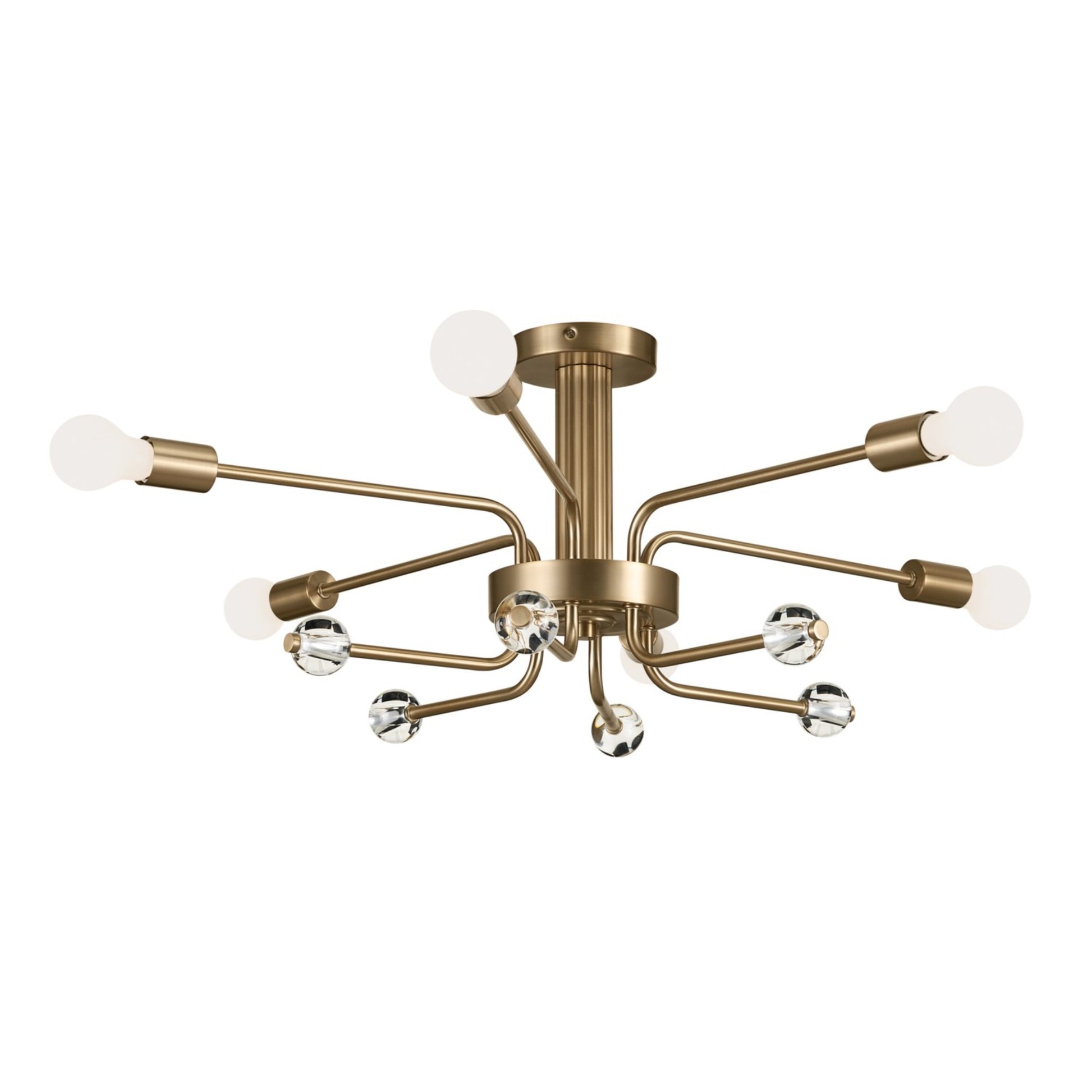 Ocala 41" 6-Light Semi-Flush Mount, Champagne Bronze Finish - Bees Lighting