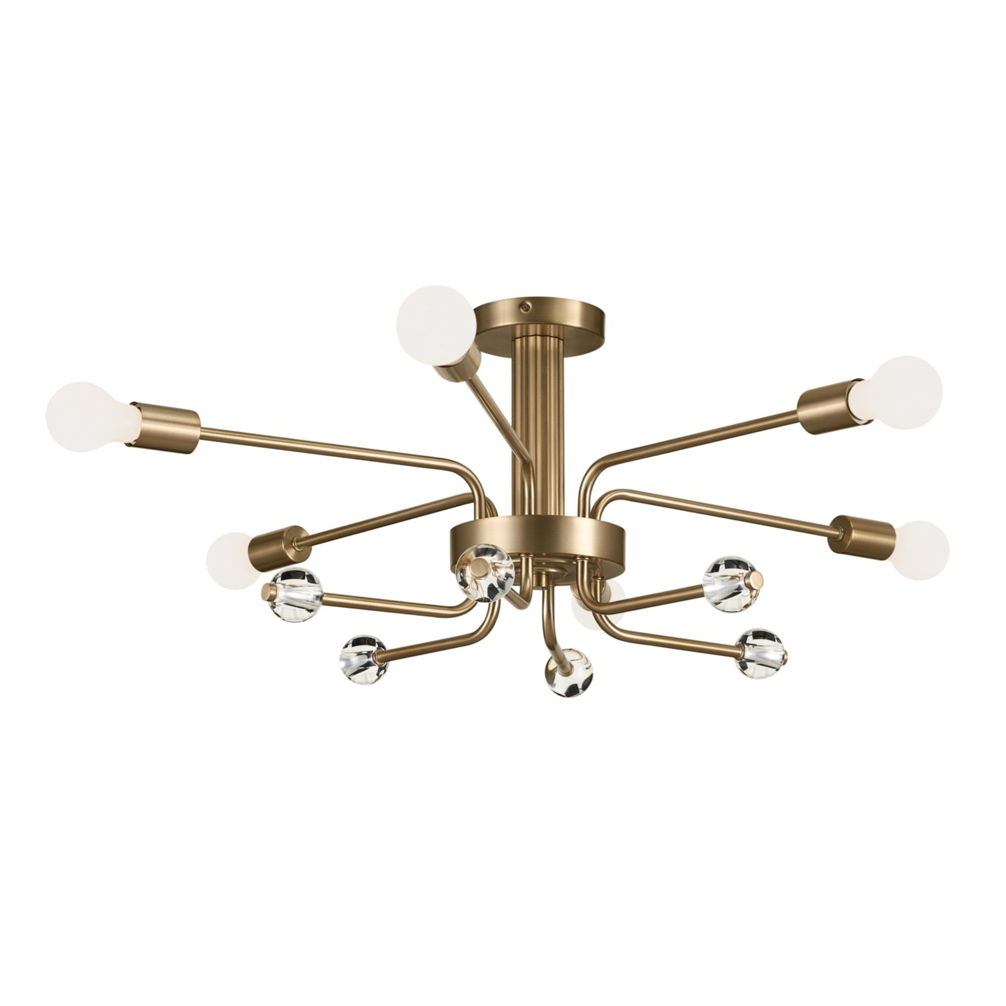 Ocala 41" 6-Light Semi-Flush Mount, Champagne Bronze Finish - Bees Lighting