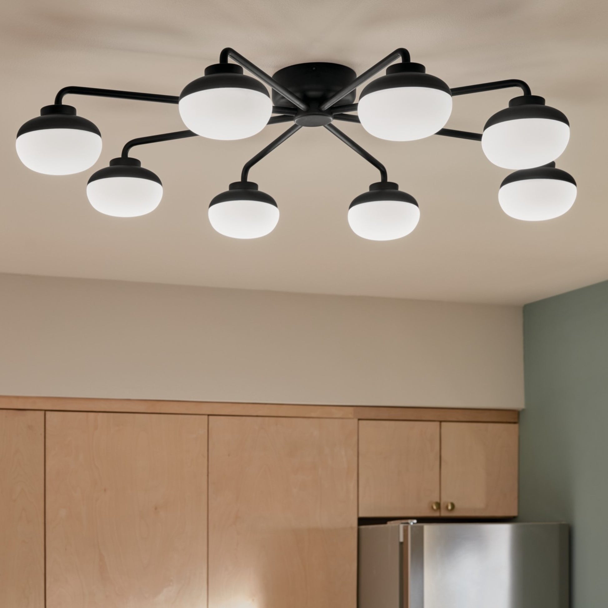 Remy 41" LED Semi-Flush Mount, Black Finish - Bees Lighting