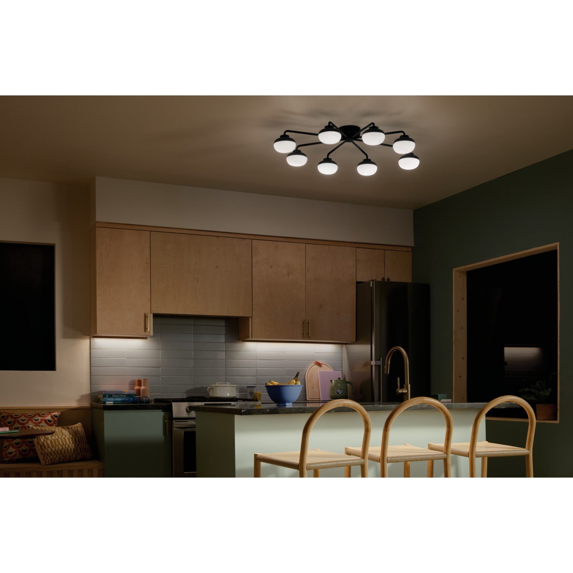 Remy 41" LED Semi-Flush Mount, Black Finish - Bees Lighting