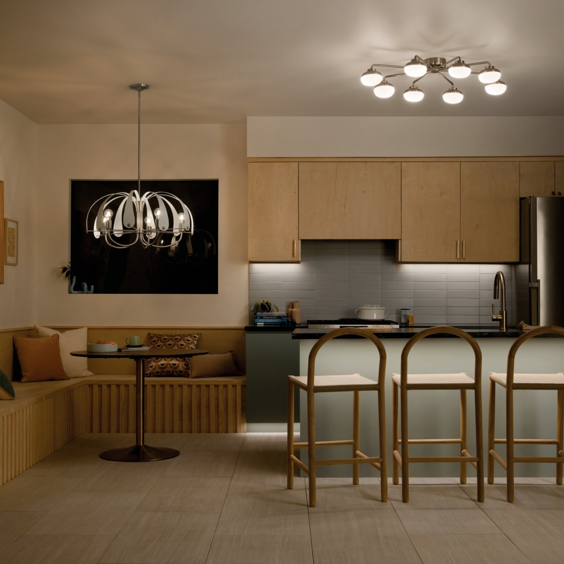 Remy 41" LED Semi-Flush Mount, Champagne Bronze Finish - Bees Lighting