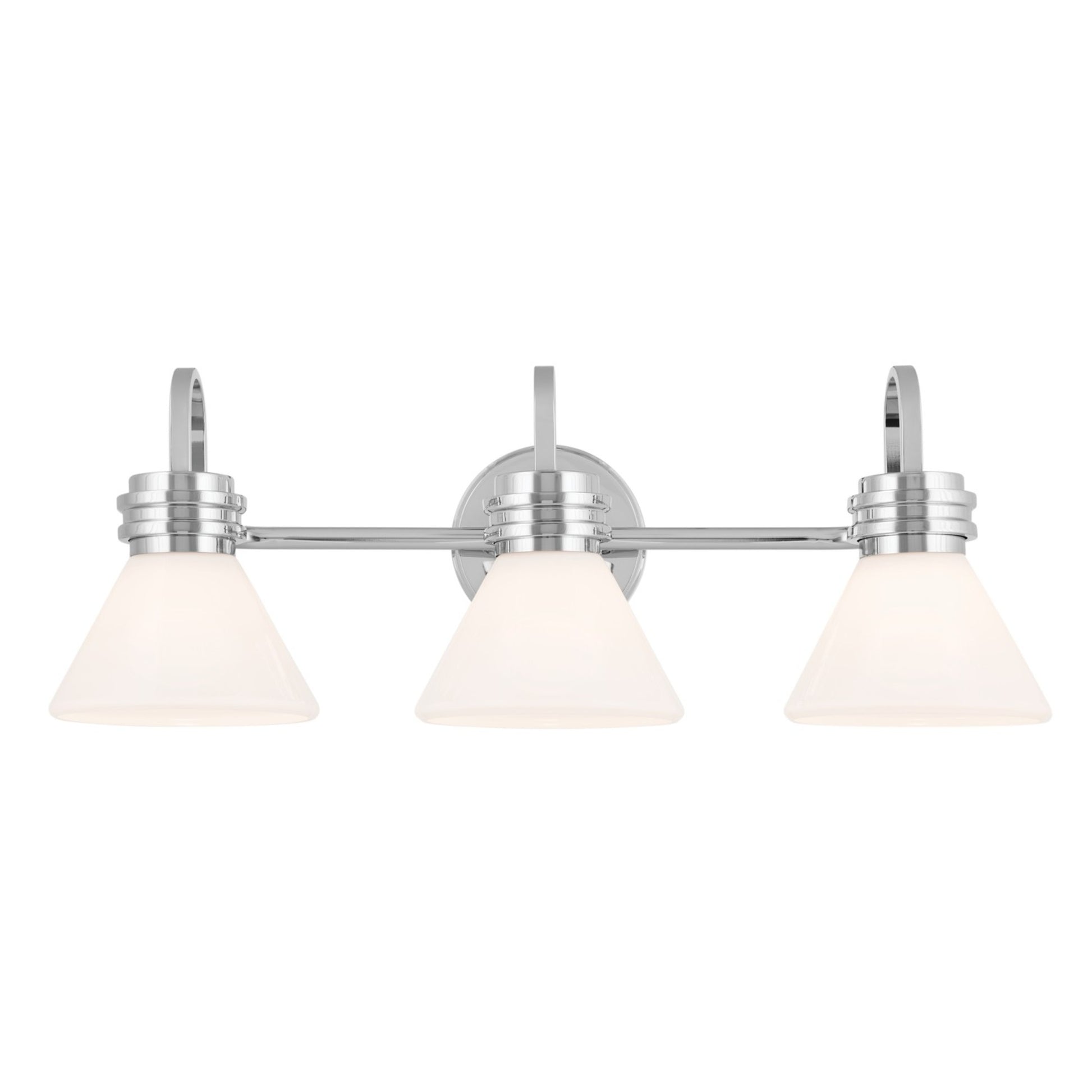 Farum 26" 3-Light Bath Vanity Light, Chrome Finish, Etched Glass - Bees Lighting