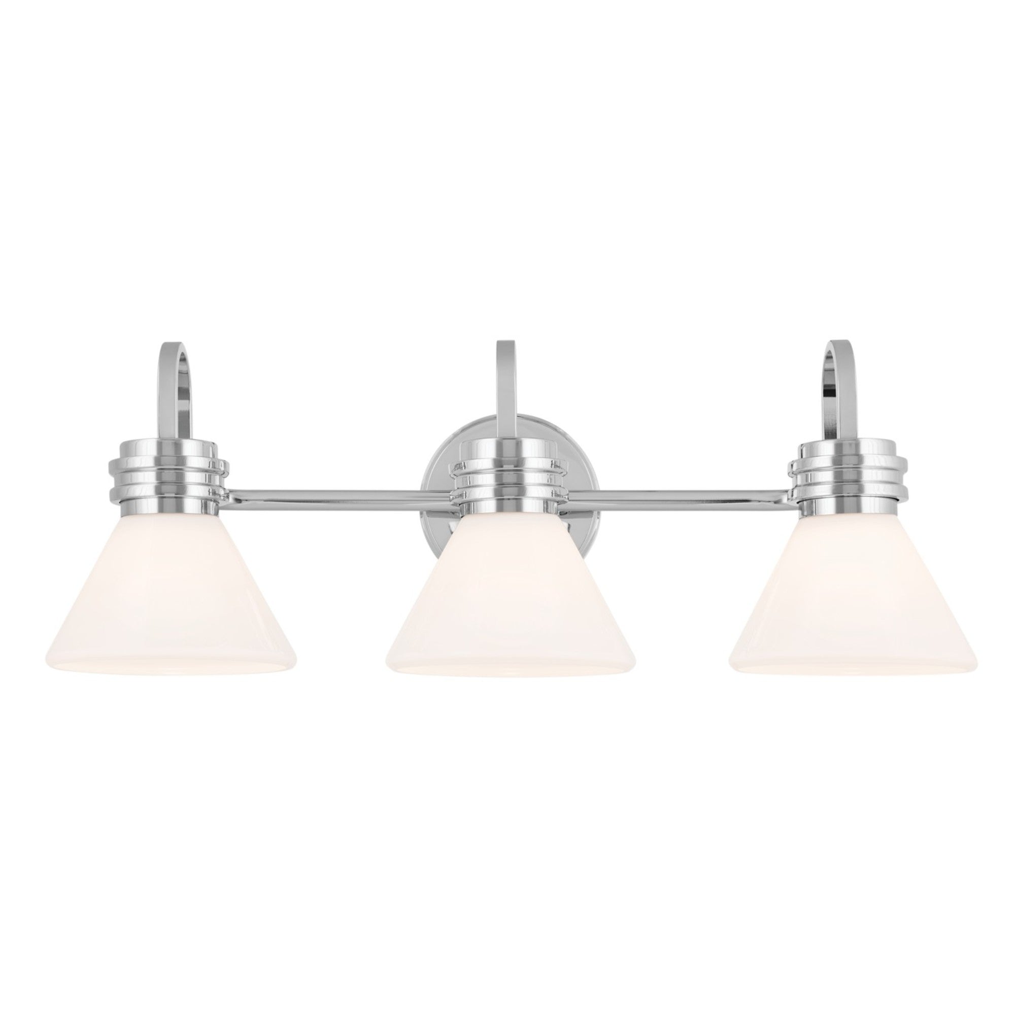 Farum 26" 3-Light Bath Vanity Light, Chrome Finish, Etched Glass - Bees Lighting