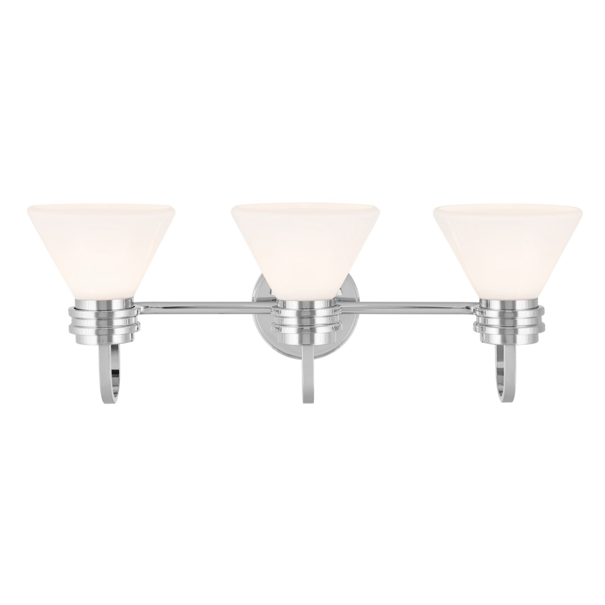 Farum 26" 3-Light Bath Vanity Light, Chrome Finish, Etched Glass - Bees Lighting