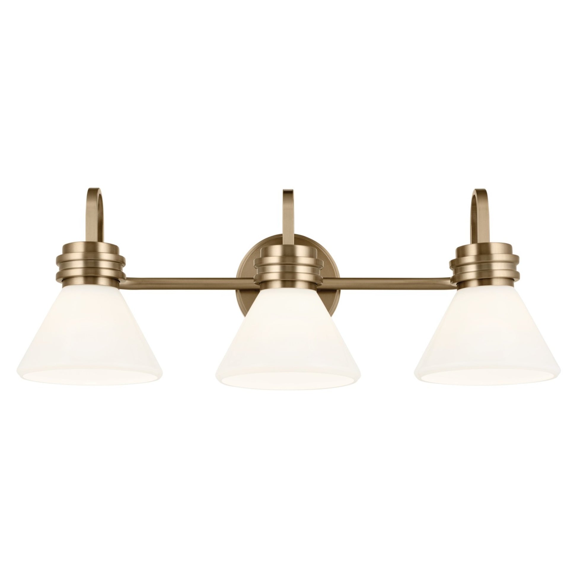 Farum 26" 3-Light Bath Vanity Light, Champagne Bronze Finish, Etched Glass - Bees Lighting
